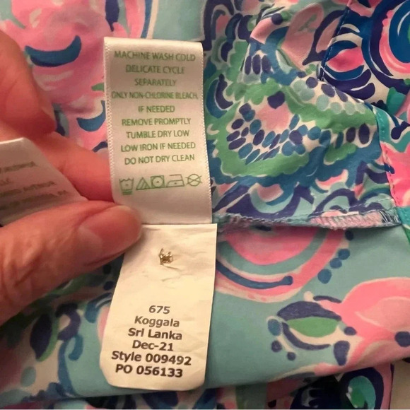LILLY PULITZER Seana Dress UPF 50+ Blue Horizon Jungle Sunrise Woman’s Size XS - Picture 7 of 12